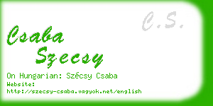 csaba szecsy business card